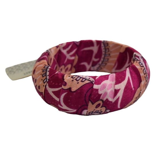 World Market Fabric Bangle Bracelet Chunky Bohemiam Boho Pinks New - Picture 4 of 6